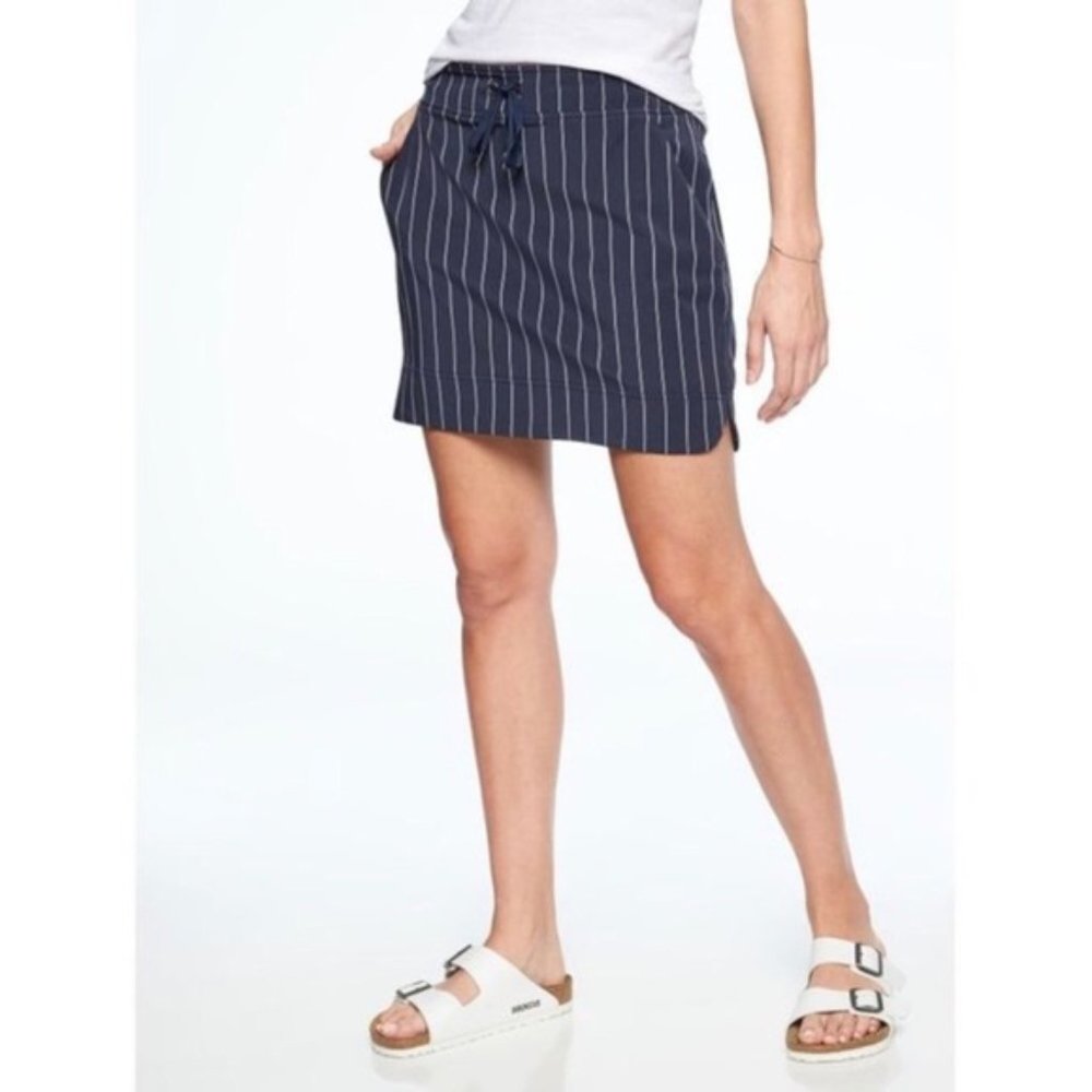 ATHLETA Navy & White Striped Nautical Skort
